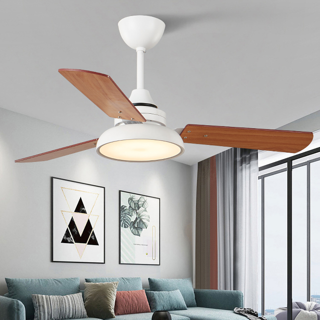 Ventilateur de plafond Art déco à 3 pales de 42 pouces avec lumière et télécommande