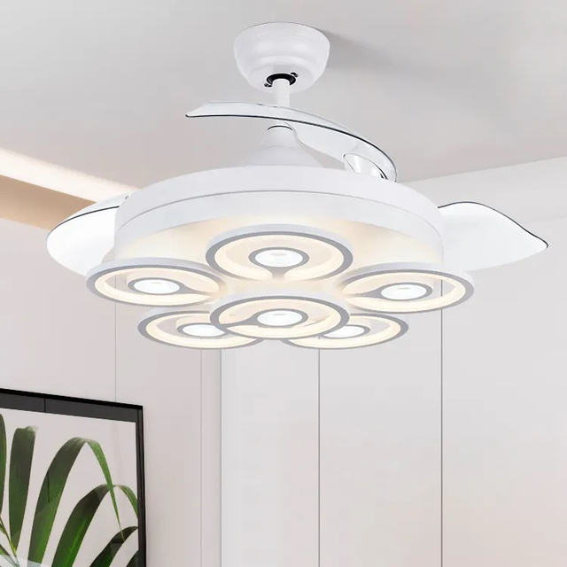 Ventilateur de plafond décoratif de fantaisie 220v de 42 pouces avec lumière LED