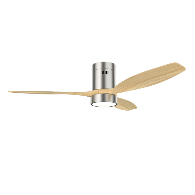 Ventilateur de plafond moderne d'intérieur en bois massif de 52 pouces avec lumière KBS-52K077