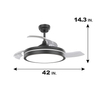 Ventilateur de plafond escamotable décoratif d\'intérieur de 42 pouces avec la lumière KBS-Y4265