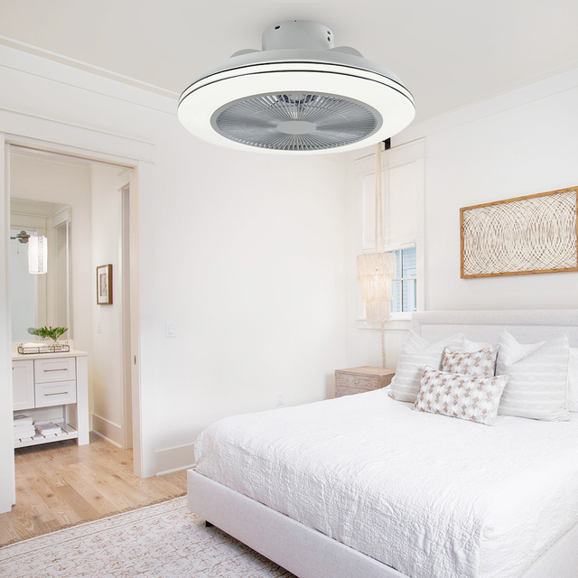 Bâti affleurant intelligent d'intérieur ventilateur de plafond de salon de 20 pouces avec des lumières