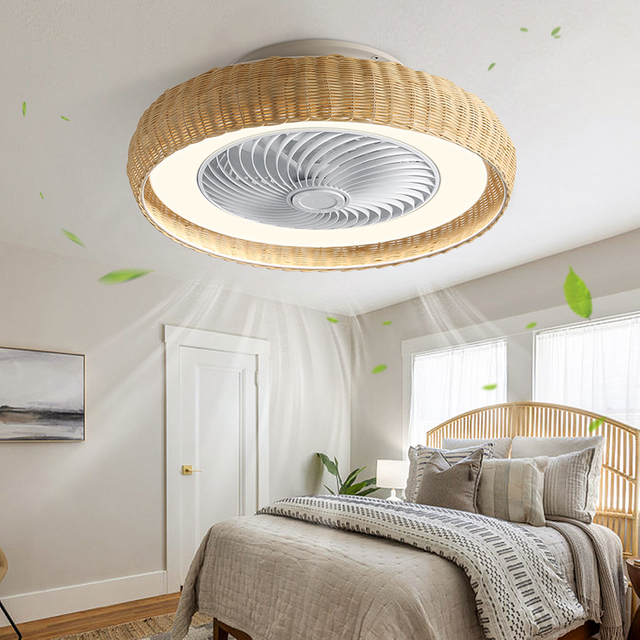 Ventilateur de plafond moderne mené décoratif de profil bas pour la chambre à coucher KBS-24K001