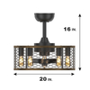 Ventilateur de plafond décoratif d'intérieur réversible de cage de salon avec la lumière KBS-20K002A