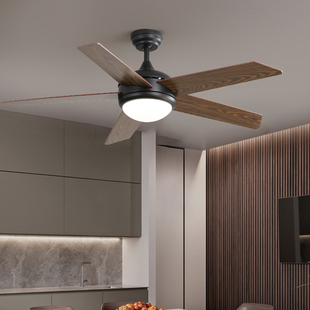 Ventilateur de plafond intelligent mené moderne de salon de 52 pouces avec la lumière KBS-52223